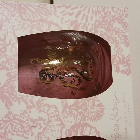 Lilly Pulitzer Set of 2 stemless wine glass - Picture 4 of 7